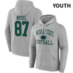 Youth Michigan State Spartans NCAA #87 Jack Nickel Gray NIL 2022 Fanatics Branded Gameday Tradition Pullover Football Hoodie SA32X55BB